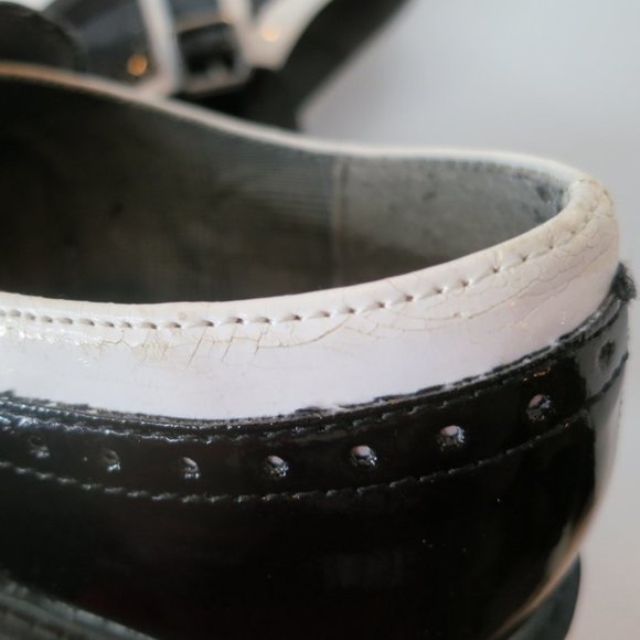 Women’s Rocket Dog Horace 8M Black White Patent Leather Oxford w Buckle - Picture 14 of 14